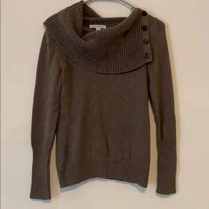 Scoop neck sweater.